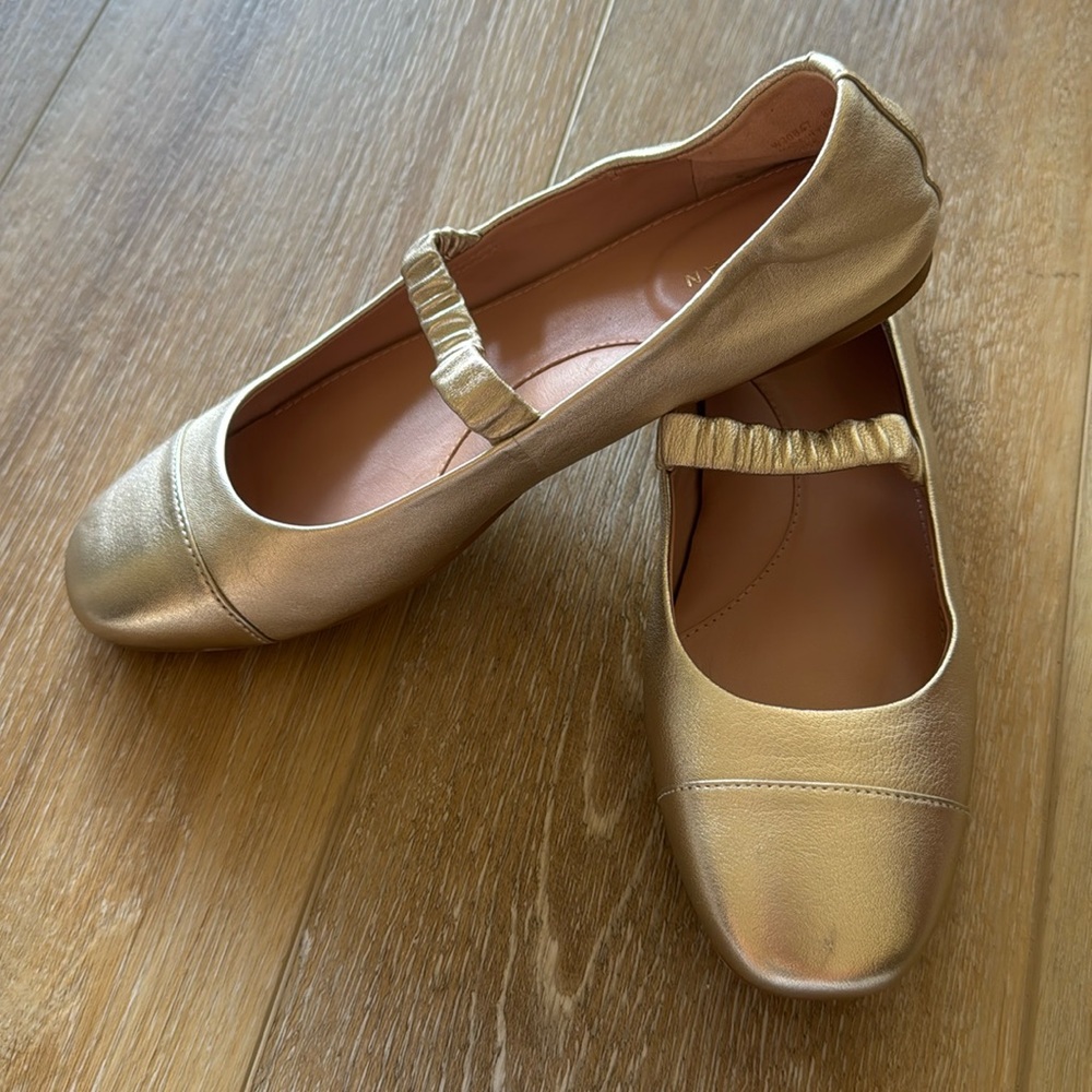 Gold colour Yvette Mary Jane Ballet Flats Size 8